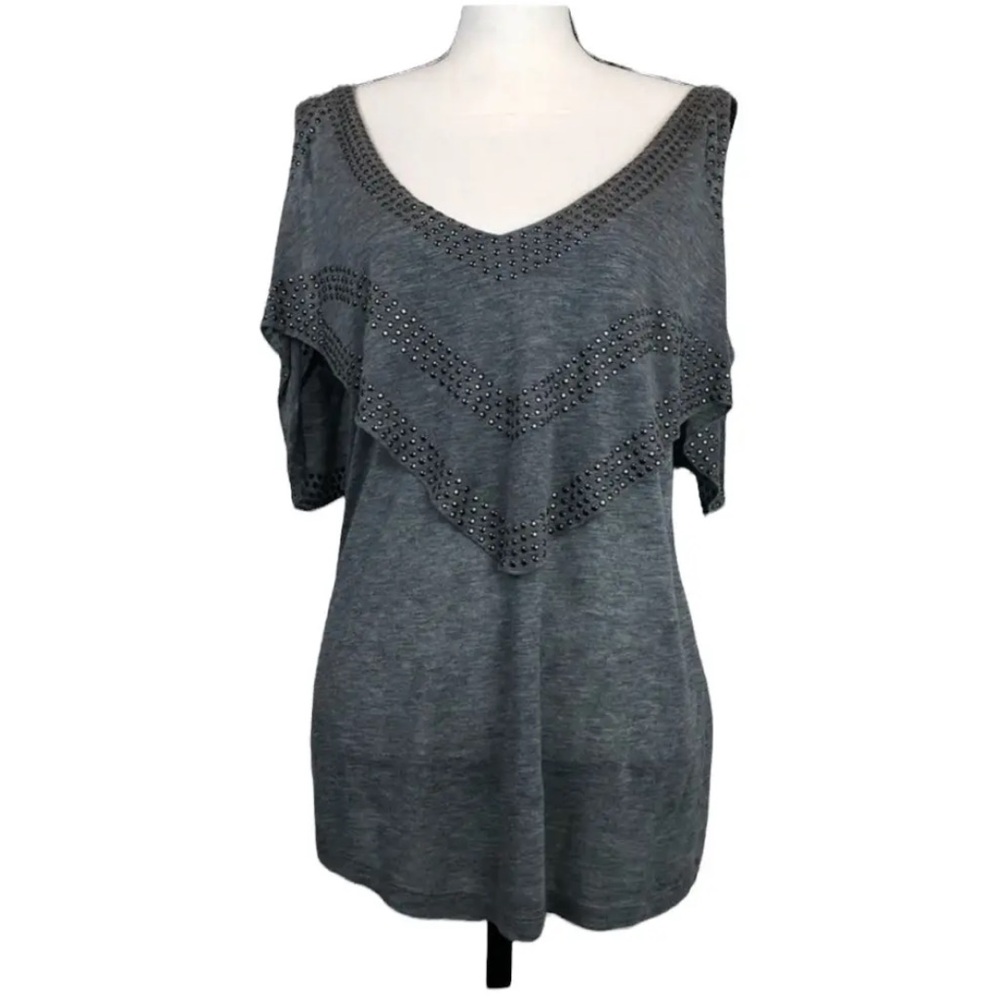 BCBGMaxAzria Women's Layered Sleeveless V-Neck Top Size M